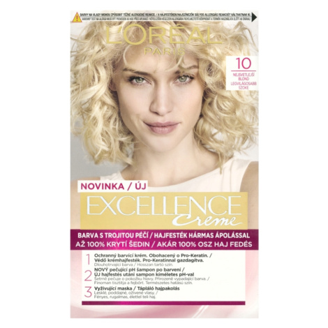 L'OREAL Excellence Creme Barva na vlasy 10 Nejsvětlejší blond L’Oréal Paris