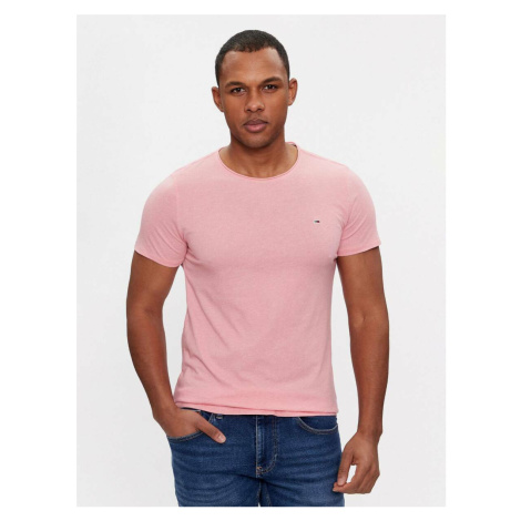 Tommy Jeans pánské růžové tričko Tommy Hilfiger