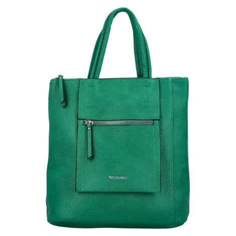 Stylový dámský koženkový batoh Enola, zelená Coveri