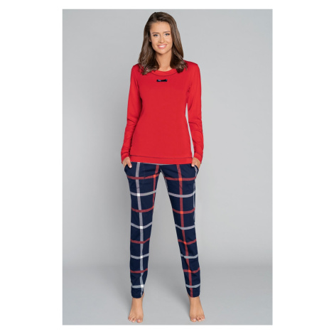 Dámské pyžamo Italian Fashion Izera - bavlna Červeno-tmavěmodrá