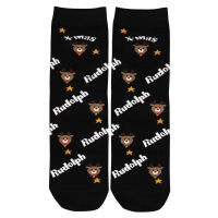 Vánoční ponožky s veselým Rudolphem černá