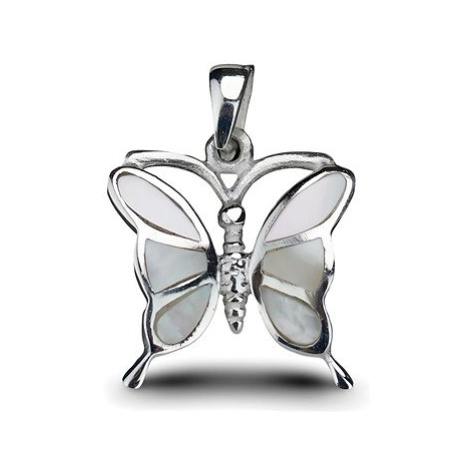 ORIENTAL Stříbrný přívěsek Motýl s perletí (Ag 925/1000, )