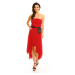 Společenské šaty korzetové MAYAADI s mašlí a asymetrickou sukní červené - Červená - MAYAADI