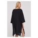 Bavlněné šaty Max Mara Leisure černá barva, mini, oversize