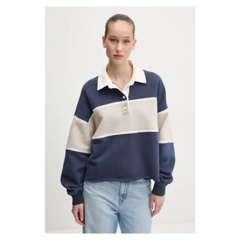 Mikina Abercrombie & Fitch dámská, tmavomodrá barva, vzorovaná, KI152-5112