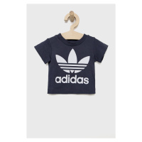 Dětské bavlněné tričko adidas Originals HE2190 tmavomodrá barva, hladký