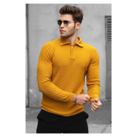 Madmext Mustard Polo Neck Sweater 4713