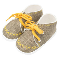 Kojenecké capáčky tenisky New Baby jeans mustard 0-3 m