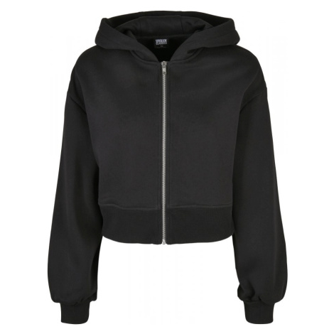 Ladies Short Oversized Zip Jacket - black Urban Classics