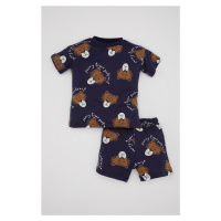 DEFACTO Baby Boy Tiger Printed Short Sleeve T-Shirt Shorts 2-Piece Set