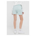 Bavlněné šortky Lyle & Scott tyrkysová barva, hladké, high waist