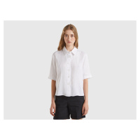 Benetton, Short Shirt In Pure Linen