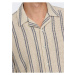 Béžová pánská pruhovaná košile s krátkým rukávem ONLY & SONS Trev