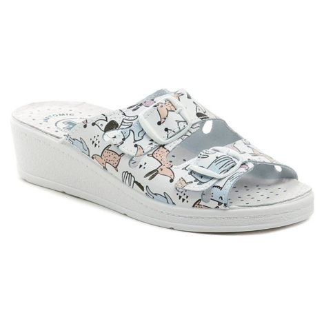 Medi Line 222-25 bílé dámské zdravotní pantofle Bílá MEDI LINE SHOES