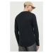 Tričko s dlouhým rukávem Hollister Co. černá barva, s aplikací