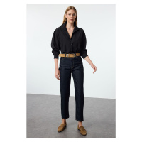 Trendyol Dark Blue High Waist Mom Jeans