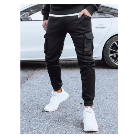 Dstreet Sportovní kapsáčové černé kalhoty