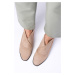 Mio Gusto Clarisse Beige Color Stretch Suede High-Top Women's Casual Flat Shoes