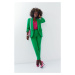 Zelený elegantní komplet sako + kalhoty 8760