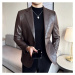 Elegantní kožené pánské sako s náprsní kapsou