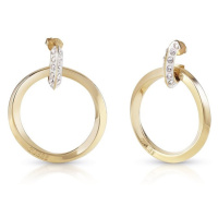 Guess Luxusní pozlacené náušnice s krystaly Hoops Don`t Lie JUBE01488JWYGWHT/U