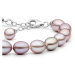 Gaura Pearls Perlový náramek Sasha - řiční perla, stříbro 925/1000 FCL48-B 19 cm (S) Levandulová