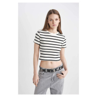 DEFACTO Cool Fitted Striped Short Sleeve T-Shirt