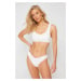 Trendyol White Textured Regular Bikini Bottom