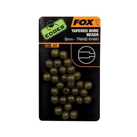 FOX Edges Tapered Bore Beads 6mm Trans Khaki 30ks