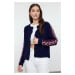 Trendyol Navy Blue Embroidery Patterned Knitwear Cardigan