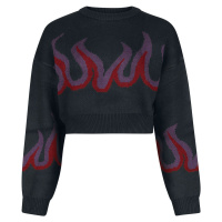 Jawbreaker Dark Flame Chunky Copped Jumper Svetr cerná/barevná