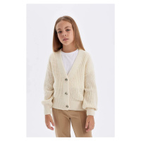 DEFACTO Girl's V-Neck Cardigan