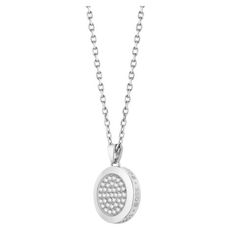 Hugo Boss Oslnivý ocelový náhrdelník s krystaly Medallion 1580298