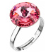 Evolution Group Stříbrný prsten s krystaly růžový 35018.3