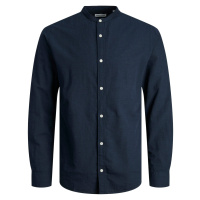 Jack&Jones Pánská košile JJELINEN Slim Fit 12248581 Navy Blazer