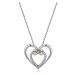 GRACE Silver Jewellery Stříbrný náhrdelník se zirkony Dolores - stříbro 925/1000, srdce NH-SCN12