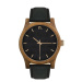 Dřevěné pánské hodinky černé barvy s koženým páskem