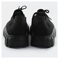 Černé ažurové šněrovací boty (AA37)
