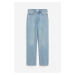 H & M - Straight High Jeans - modrá