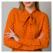 Dámská košile Long Size oranžová s dlouhou mašlí 12560