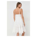 Bavlněné šaty Weekend Max Mara bílá barva, mini