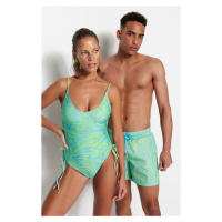 Trendyol Multi Color Standard Marbling Pattern Marine Shorts
