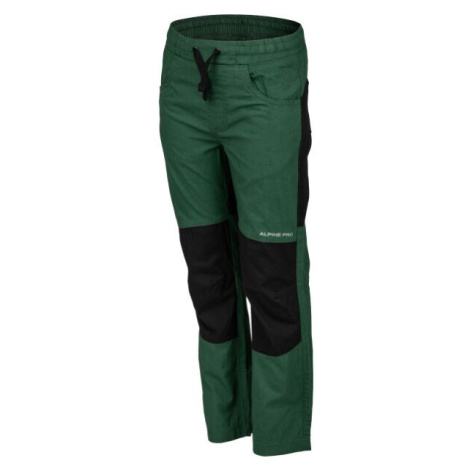 ALPINE PRO BEETHO Chlapecké outdoorové kalhoty, tmavě zelená, velikost