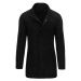 Pánský zimní kabát na zip a druky CX0436 - ČERNÝ