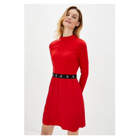 Calvin Klein Calvin Klein dámské červené šaty LOGO WAISTBAND DRESS |  Modio.cz