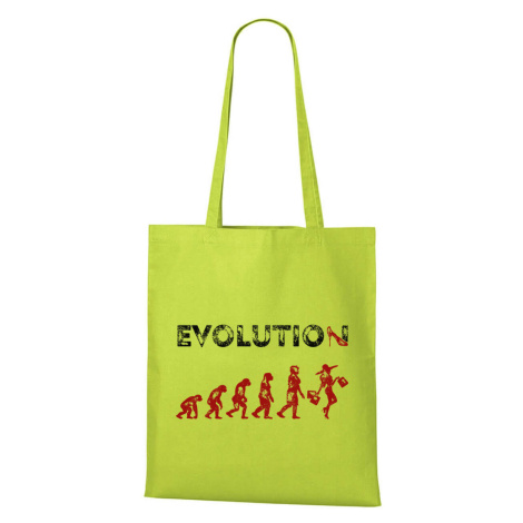 DOBRÝ TRIKO Bavlněná taška s potiskem Evoluce nákupy Barva: Limetková