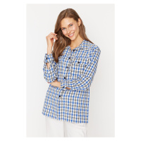 Trendyol Blue Shirt with Two Pockets