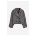 H & M - Krátký dvouřadový kabát - šedá