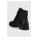 Kožené kotníkové boty Camper Bowie dámské, černá barva, na plochém podpatku