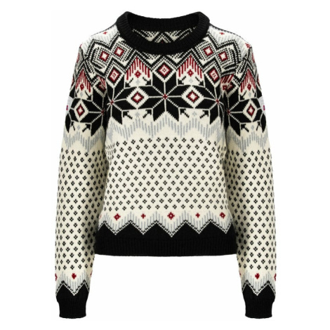 Dale of Norway Vilja Womens Knit Sweater Black/Off White/Red Rose Svetr